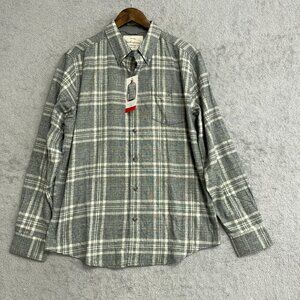 NEW Weatherproof Vintage Men's Size M Gray Plaid Button-Up Flannel Shirt